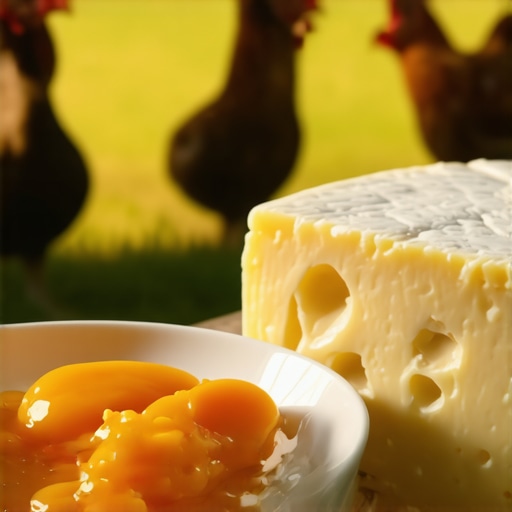 Domaća organska jaja i sir na drvenom stolu u selu kod Beograda