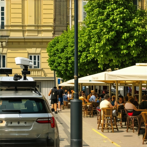 Parking u centru Novog Sada 2026 Moderan ulaz u podzemnu garažu i kontrola parkinga u centru Novog Sada