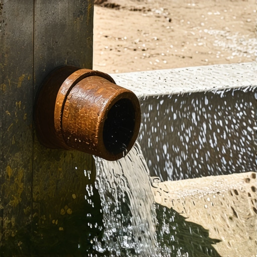 Voda teče iz starog bunara u Deliblatskoj peščari pod jarkim suncem