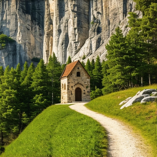 Kamena staza i isposnica uklesana u stenu na planini Radočelo