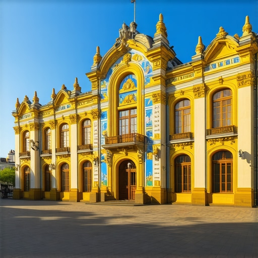 Raichle Palace facade without crowds in early morning light