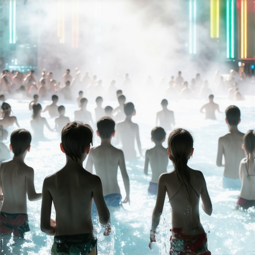 Realna atmosfera porodičnog spa centra u Srbiji 2026 Unutrašnji bazen u spa hotelu sa gužvom i parom