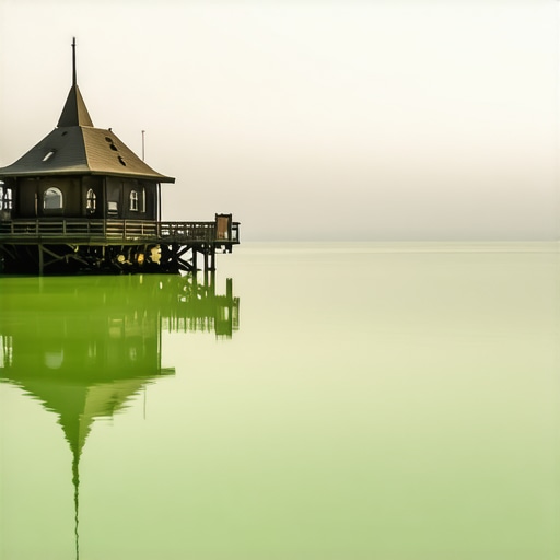 Realno stanje vode na jezeru Palić 2026 Mutna zelena voda jezera Palić i drvena arhitektura Ženskog štranda pod jarkim suncem