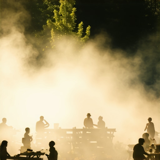 Dim iz roštilja u gustoj Lipovačkoj šumi tokom sunčanog vikenda