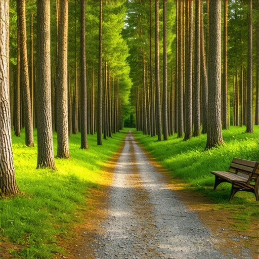 Wide gravel path in the middle of a beech forest on Stražilovo mountain in Serbia