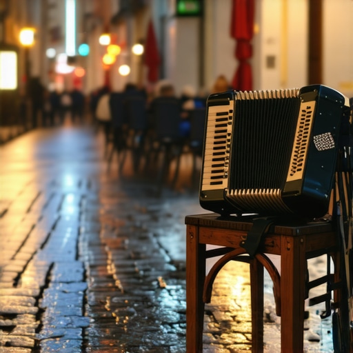 Detalj klizave kaldrme i kafanske atmosfere u Skadarliji pod noćnim svetlima