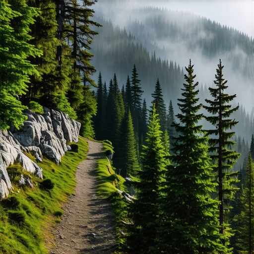 Pešačka staza kroz gustu šumu na Kopaoniku bez tragova gradnje