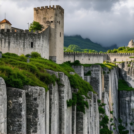 Soko Grad Fortress 2026 View Medieval stone walls of Soko Grad on a steep cliff