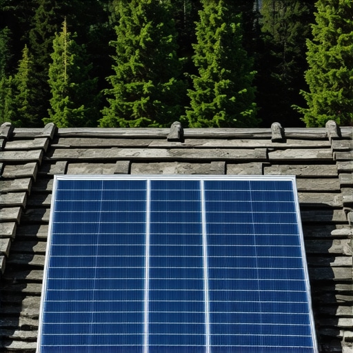 Autentični solarni paneli na drvenoj kolibi usred šume na planini Tari