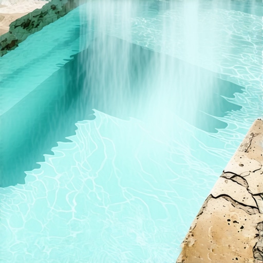 Spa bazen kontrasti 2026 Čista voda u spa bazenu vs stari kameni ivica