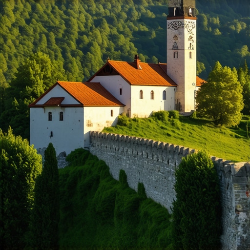 Studenica Manastir 2026 Pogled Pogled na manastir Studenica iz 12. veka okružen zelenilom