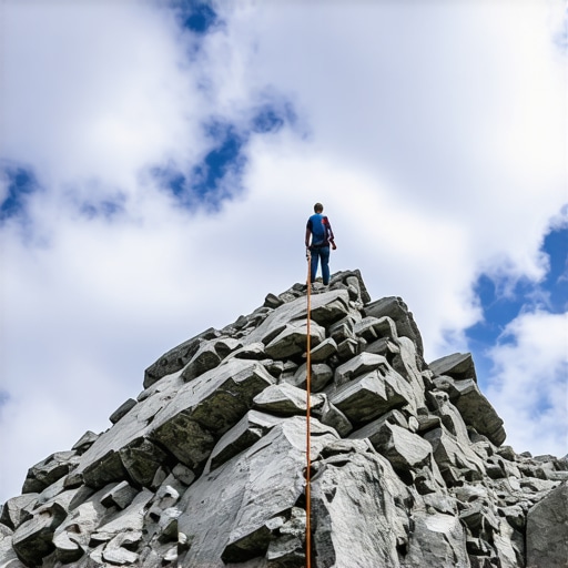 Pogled na opasnu stazu i stare sajle na vrhu Ostrovice