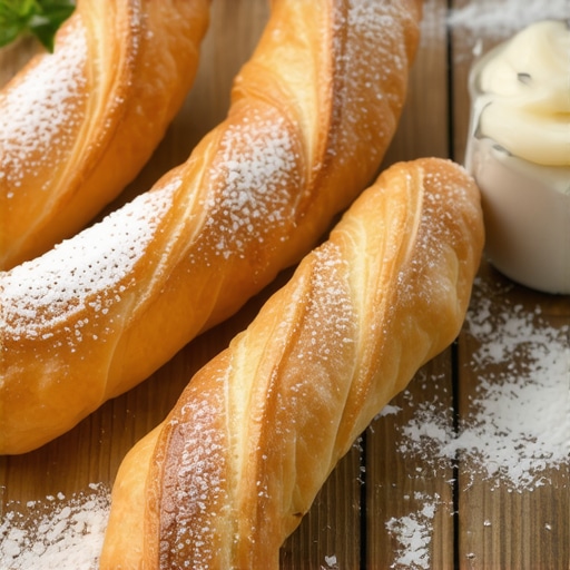 Domaći salčići i vanilice sa šećerom u prahu na drvenom stolu