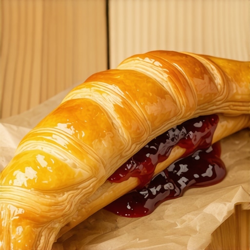 Hrskavi domaći salčići punjeni džemom od šljiva na papiru