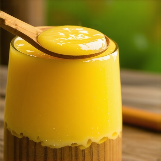 Autentičan žuti kajmak sa planine u tradicionalnoj drvenoj posudi