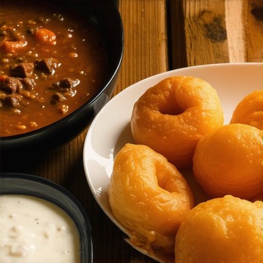 Bogata trpeza na salašu sa supom, kuvanim mesom, sosom od rena i velikim domaćim krofnama