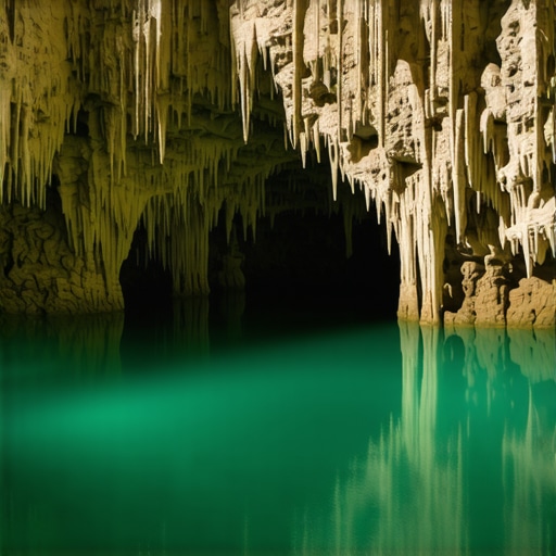 Bigrene kade sa tirkiznom vodom unutar Stopićeve pećine na Zlatiboru