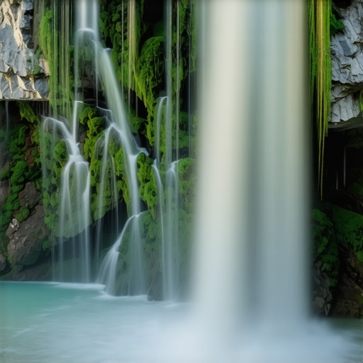 Veličanstveni Štrbački buk u zoru Štrbački buk vodopad na reci Uni sa maglom i šumom