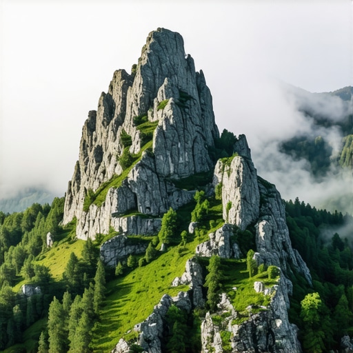 Oštri andezitni vrhovi Ostrovice u magli