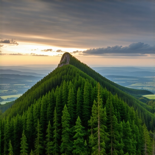 Vulkanska kupa Ostrovica na Rudniku Pogled na vrh Ostrovica i okolna sela u podnožju planine Rudnik