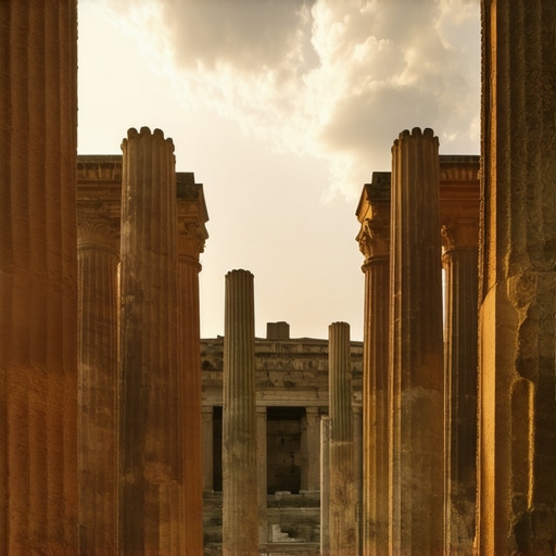 Antički lokalitet Gamzigrad Romulijana u istočnoj Srbiji pod zalaskom sunca