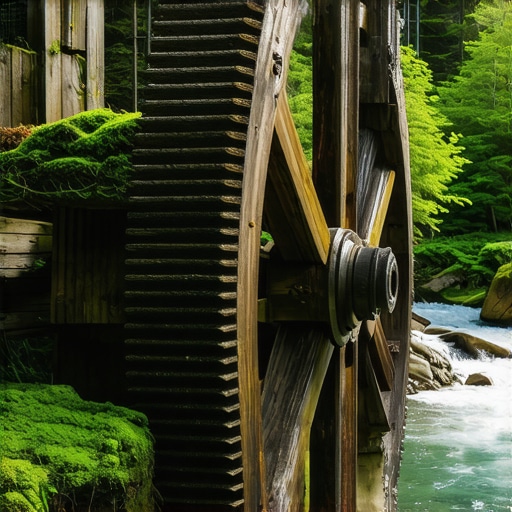 Ostaci stare drvene vodenice prekriveni mahovinom pored bistre reke u šumi Grze