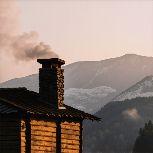 Starinska drvena kuća u magli na Balkanu