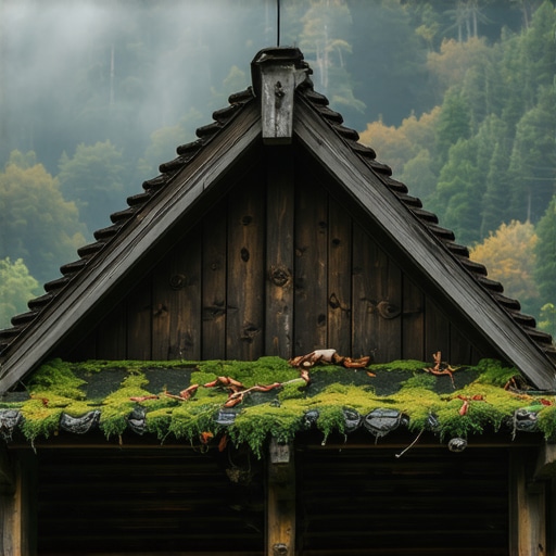 Starinska drvena kuća vajat u Tršiću sa mahovinom na krovu