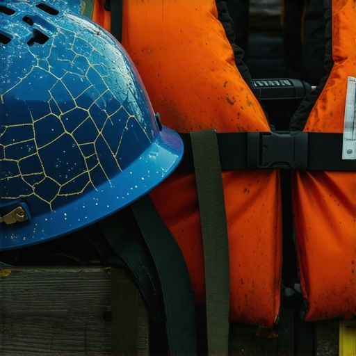 Authentic Rafting Equipment Tara 2026 Weathered rafting gear including a helmet and life jacket at a Tara river camp.
