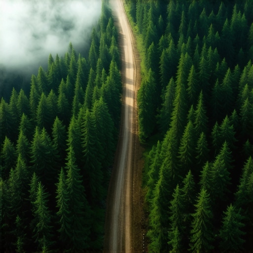 Blatnjav put kroz šumu na planini Beljanica sa maglovitim vrhovima u pozadini