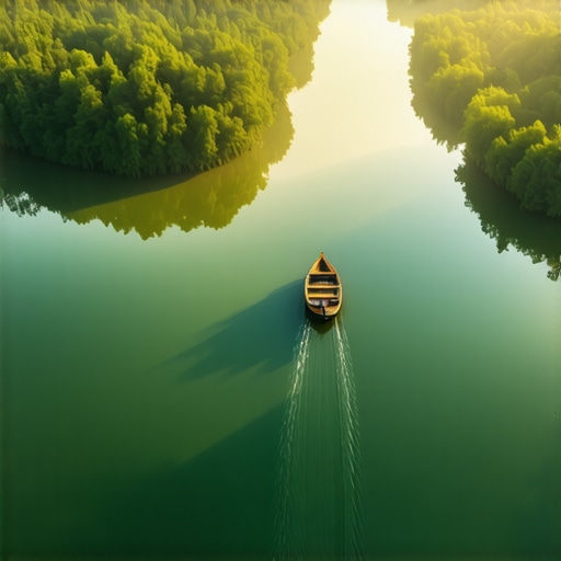 Gornje Podunavlje iz vazduha Meandri Dunava u Gornjem Podunavlju pod maglom