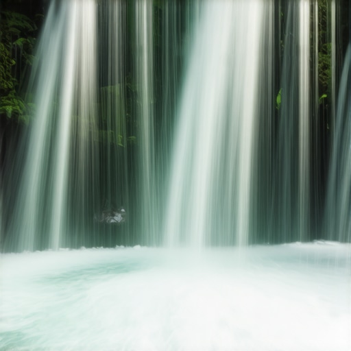Veliki Buk vodopad u podnožju planine Beljanica u Srbiji sa vodenom maglom i mahovinom.