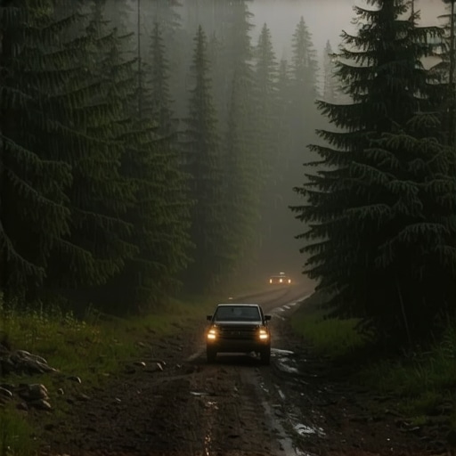 Blatnjavi put kroz šume planine Golije pod maglom