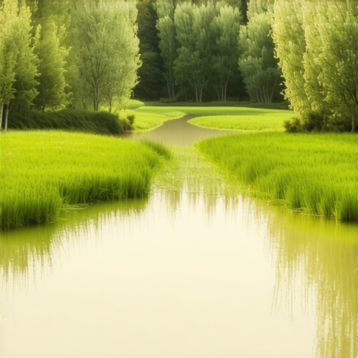 Skriveni rukavci Gornjeg Podunavlja Gusti rukavac reke Dunav prekriven zelenilom i okružen šumom u magli