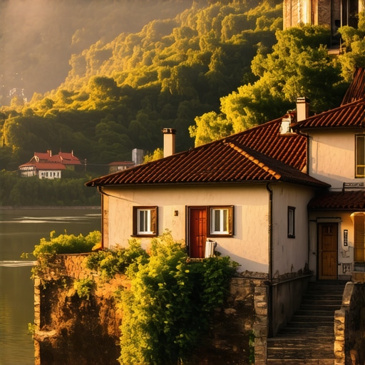 Smeštaj na brdu iznad Dunava u Golupcu Tradicionalna kuća sa pogledom na Dunav i Golubačku tvrđavu u daljini
