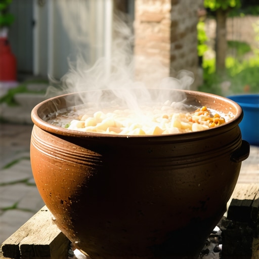 Tradicionalni Semberijski kupus iz lonca Zemljani lonac sa kupusom na otvorenoj vatri u Semberiji