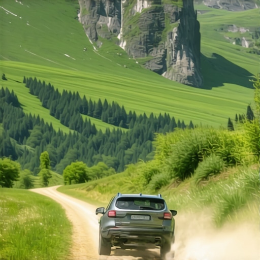 Gradski auto na planinskom putu Zelengore bez 4x4 rentala