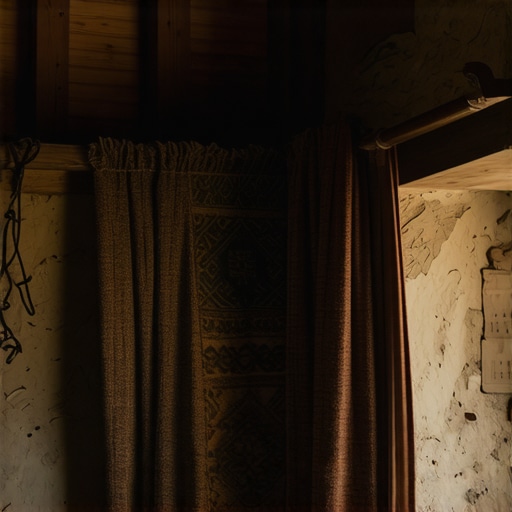 Authentic village room in Kruševac area Interior of a traditional Serbian rural house with visible humidity issues