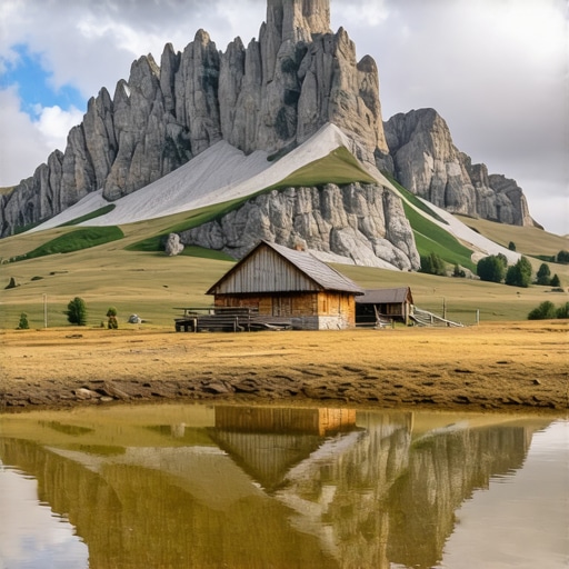 Pogled na planinarski dom i vrh planine Stol kod Bora
