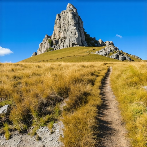 Greben Trema na Suvoj planini Pogled na krečnjački greben i vrh Trem na Suvoj planini