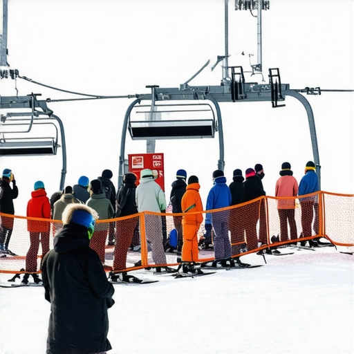 Skijaši čekaju u redu za žičaru na Kopaoniku zimi