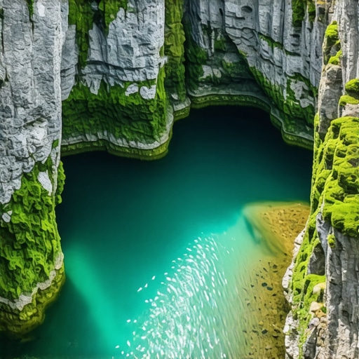 Izvor Mlave u Žagubici 2026 Deep green karst spring of Mlava river in Zagubica surrounded by mossy rocks and forest.