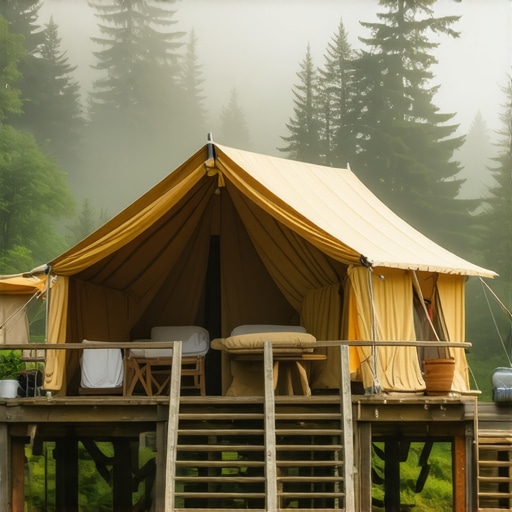 Glamping u Srbiji 2026 Luksuzni šator na drvenoj platformi u šumi