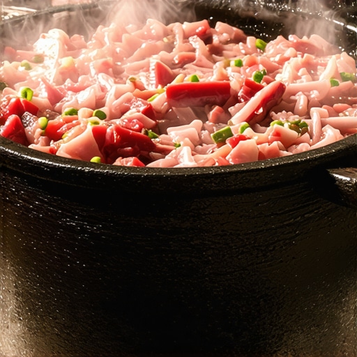 Svadbarski kupus u zemljanoj grnčariji Tradicionalni svadbarski kupus koji se kuva u zemljanom loncu na vatri